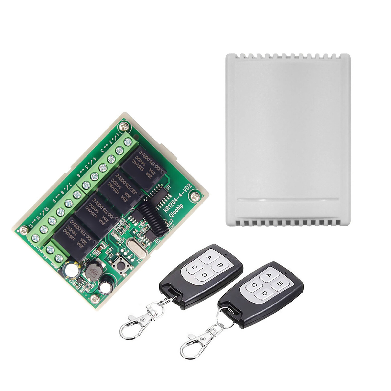 Brand New DC 4-Channel Wireless RF Remote Control Relay Switch With 2 Receiver