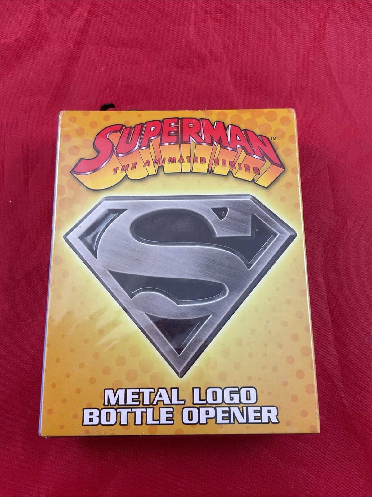SUPERMAN: The Animated Series, Metal Logo Bottle Opener NIB NIP Sealed - BB42