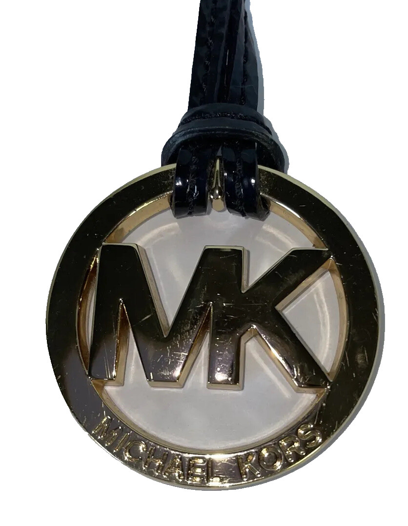 Michael Kors Gold Black MK Logo Purse Hang Tag Bag Charm Replacement Accessory