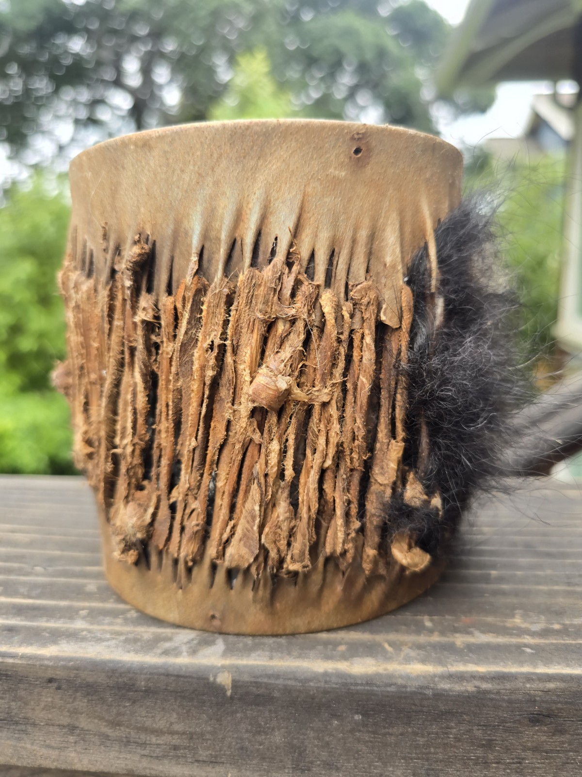 Handmade African Rope-Tuned Djembe Style Hand Drum with Hide Head and Wood Body