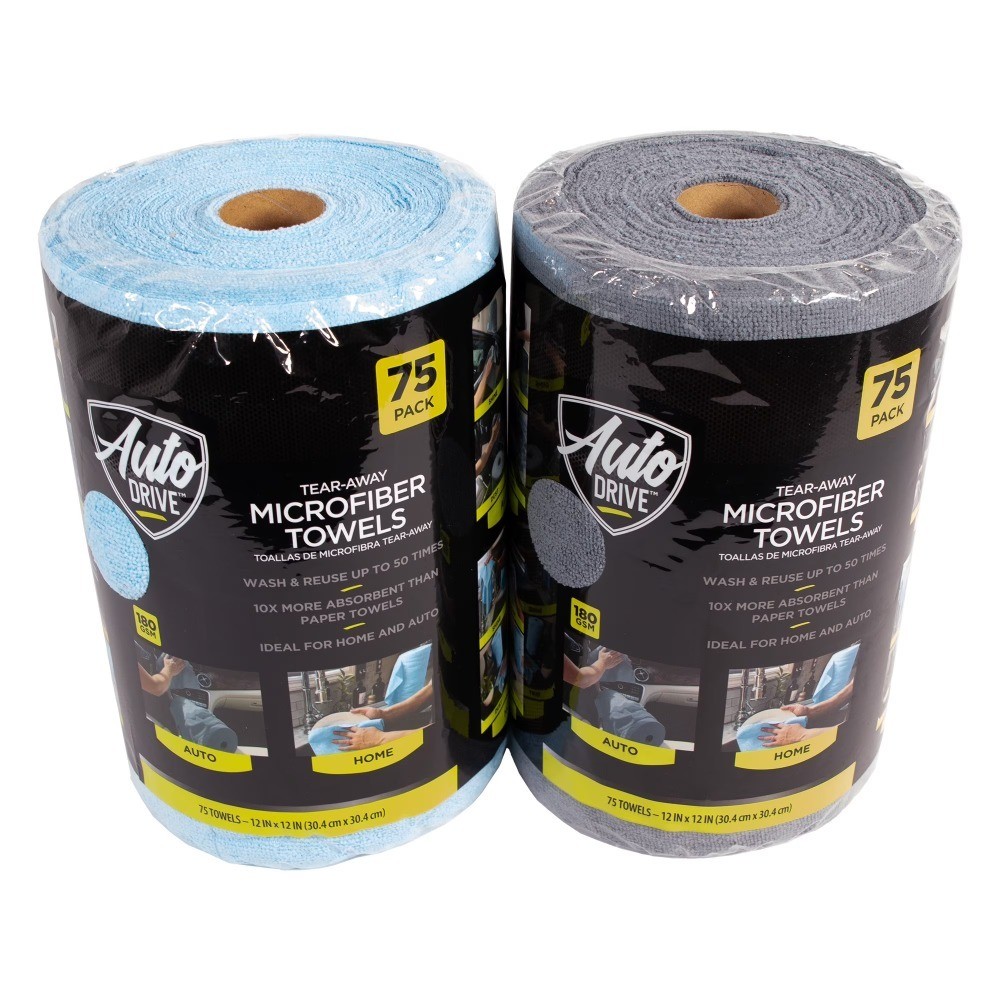 Microfiber Towel Roll for Car Wash Cleaning Detailing Polishing Drying Bulk 75