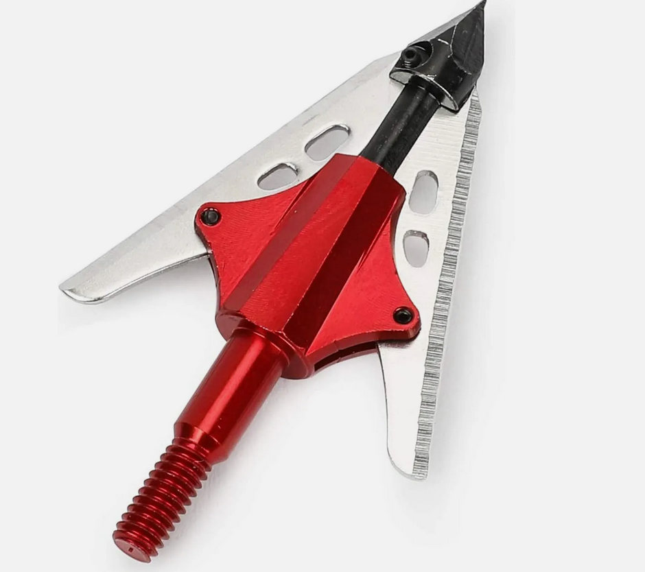 12pcs BloodRunner Broadheads 100Gr 2 Spring Slide Retractable Blade Arrow Tips