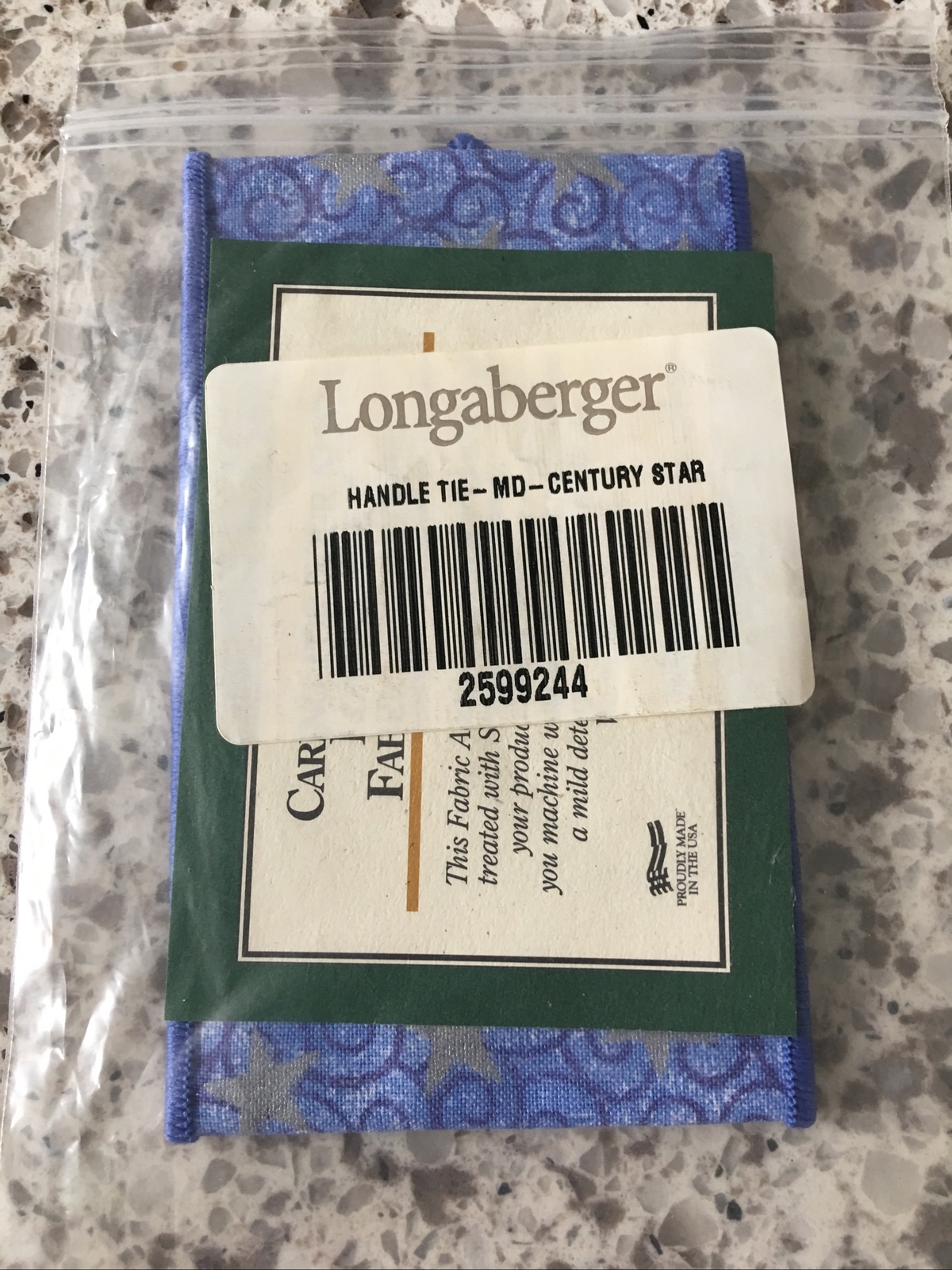Longaberger Handle Tie - Mid Century Star Fabric NEW!!!