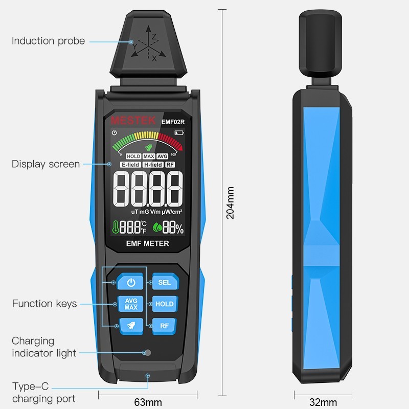 EMF Radiation Detector High Frequency Electromagnetic Field Meter