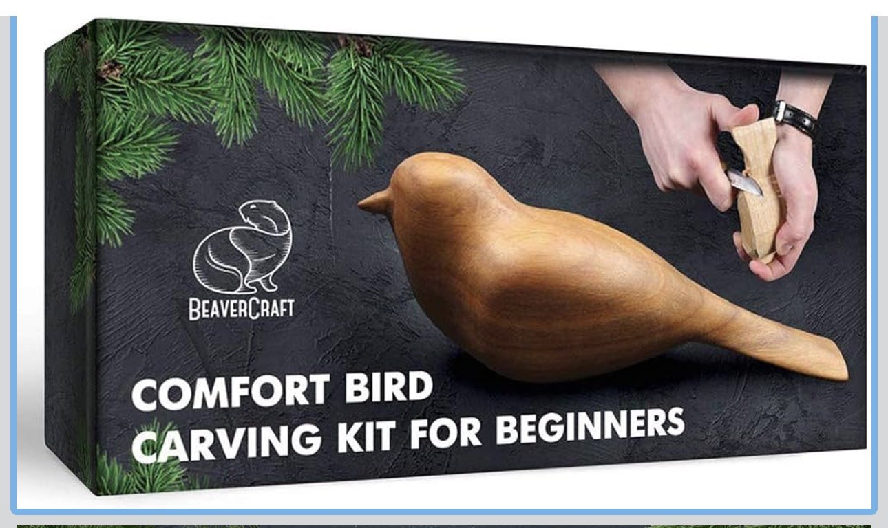 BeaverCraft Wood Carving Kit for Adults Beginners, Comfort Bird Knife