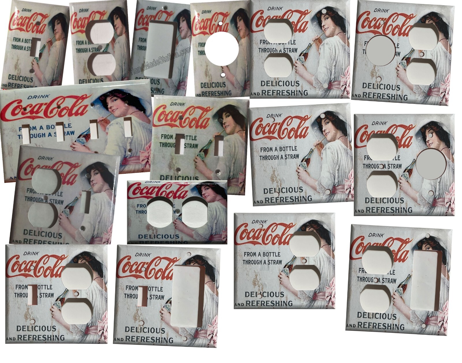 Coke Drink Coca-Cola Old Poster Light Switch Outlet Wall Cover Plate Home Decor