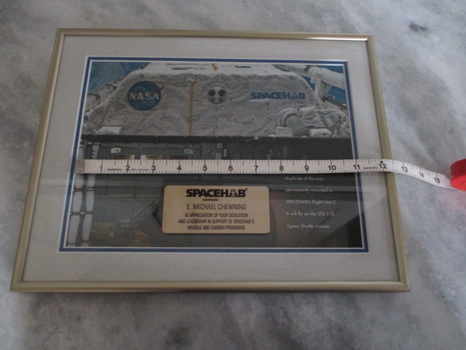 NASA SPACEHAB BOEING AWARD-MODULE/CARRIER PROGRAM-EXACT DUPLICATE UNIT 2 STS-118