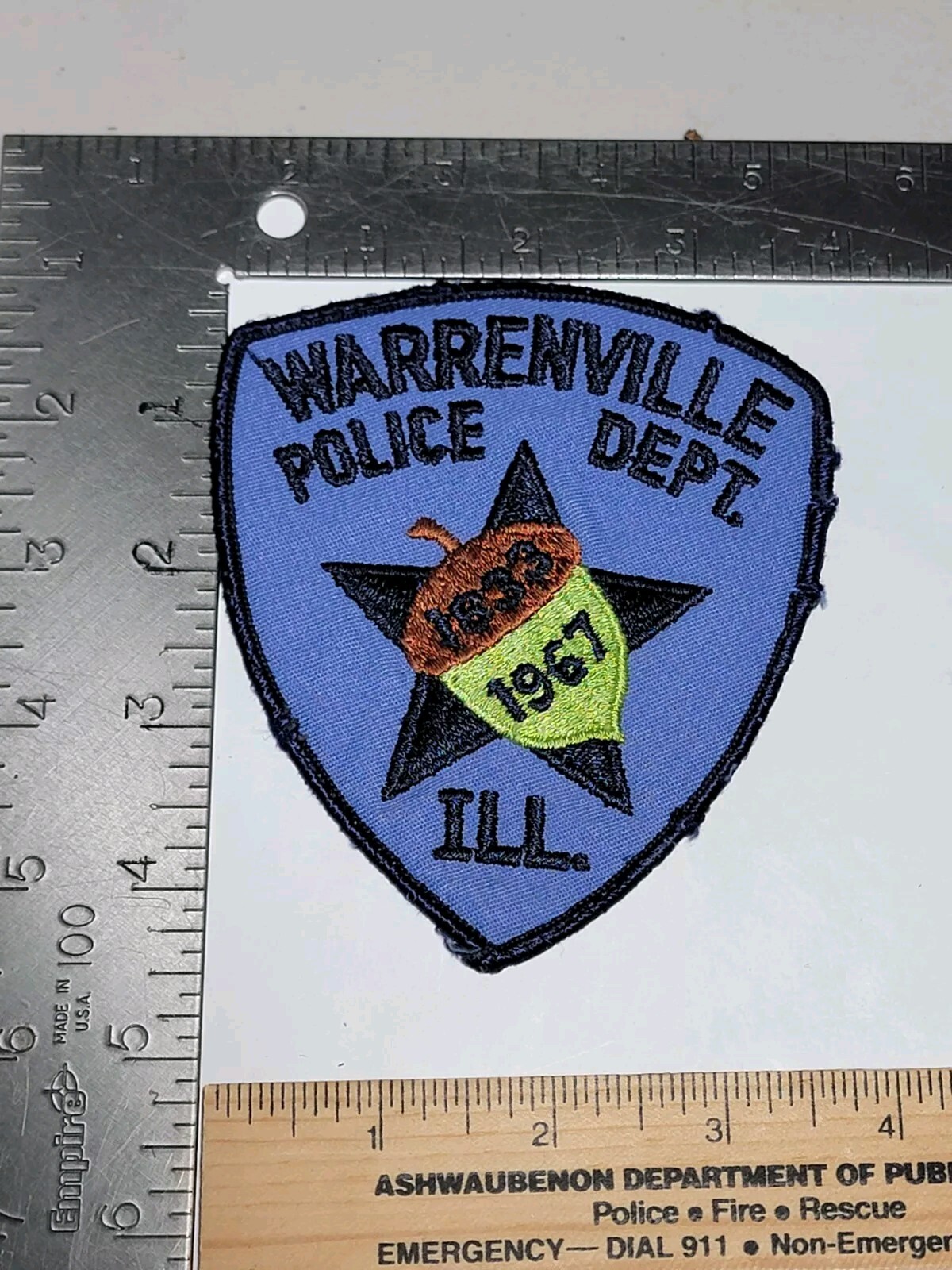 S b1 Police patch Illinois Used Warrenville