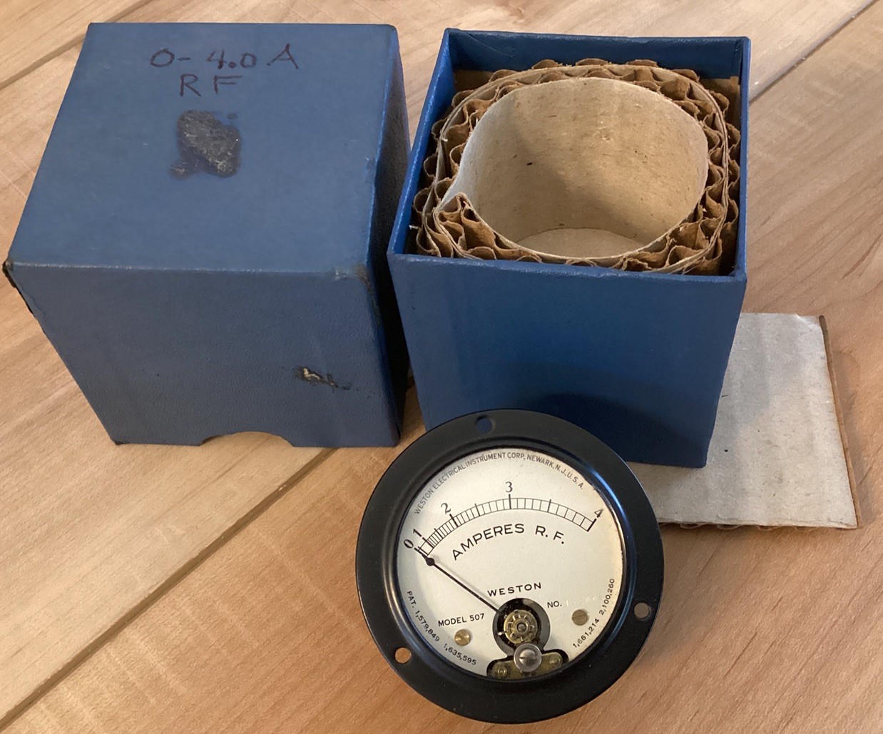 Vintage - New Old Stock Weston Model 507 0 to 4 RF Amperes Meter / Gauge