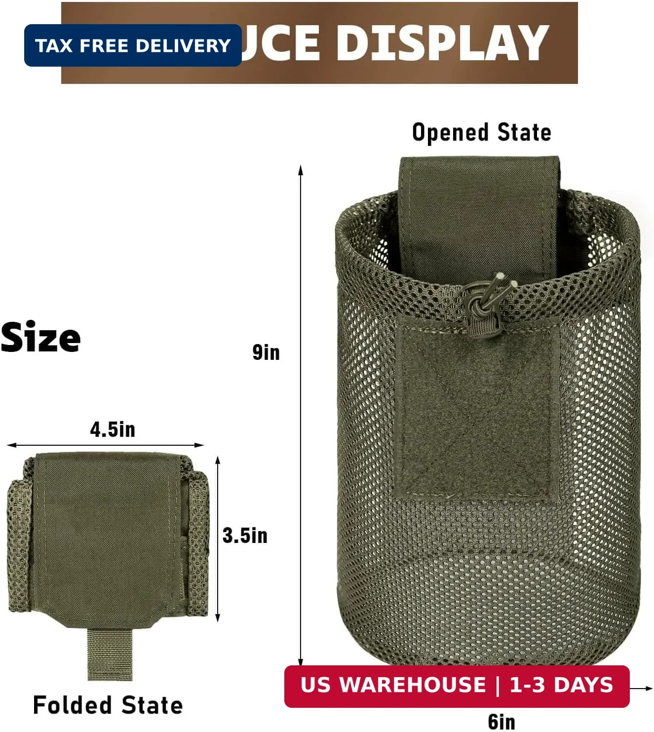 Dump Pouch Tactical Molle Mesh Pouches,Lightweight Range Compact Micro Drawstrin