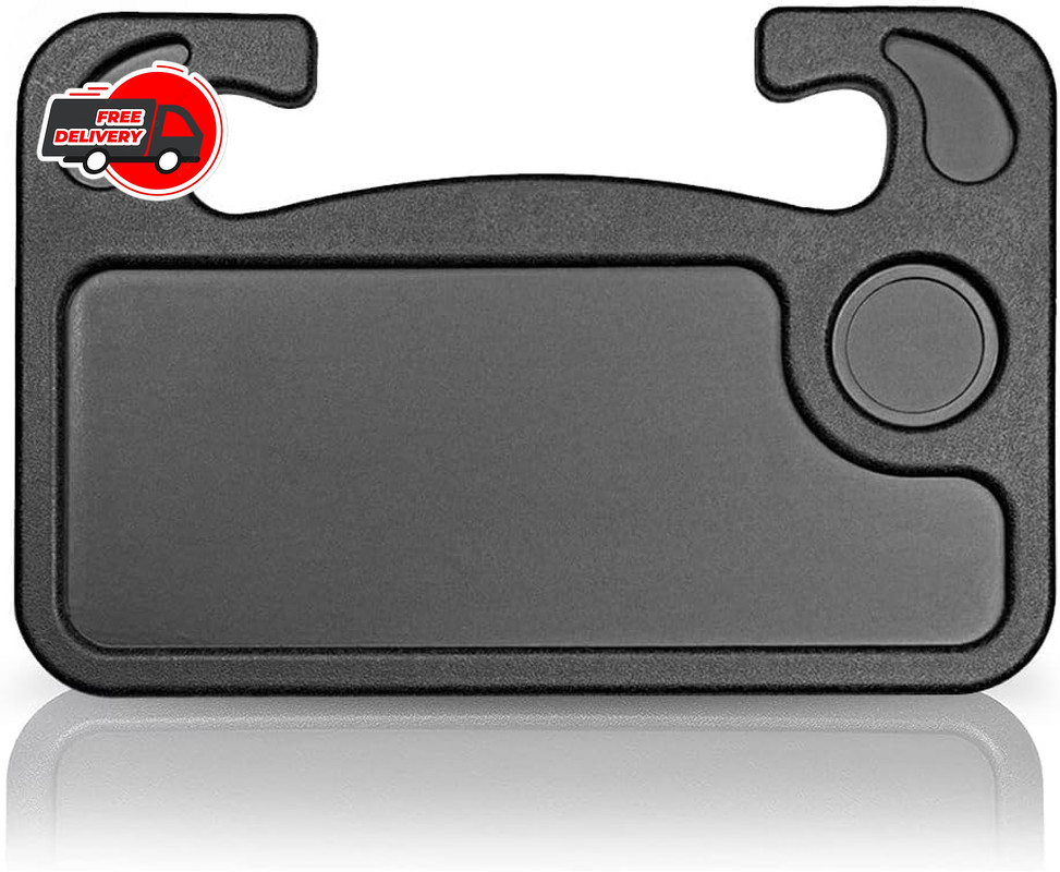 Car Steering Wheel Desk Food Table for Car Tray Fits Most (Black)
