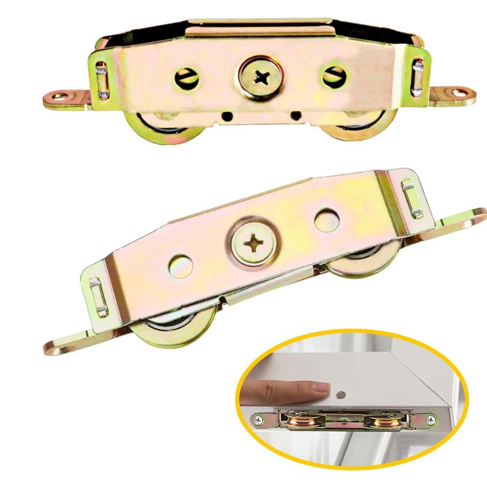 2-Pack 1-1/4" Adjustable Tandem Roller Wheels for Sliding Patio Glass Doors