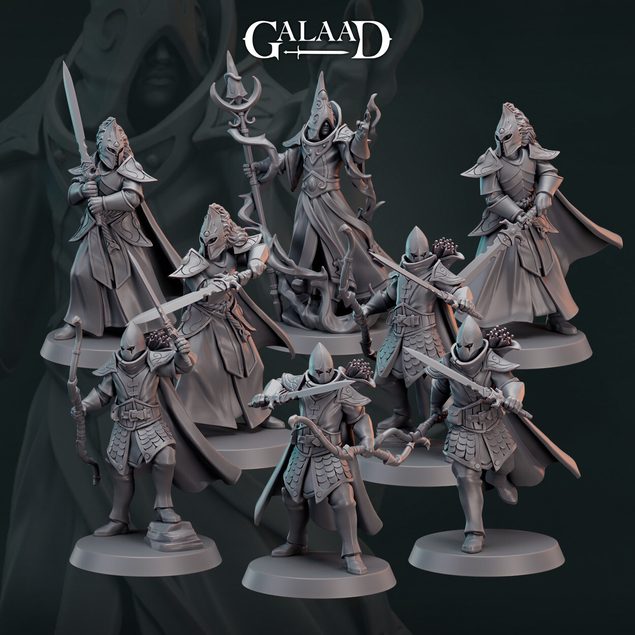 Elf Fighters Warband, Galaad Miniatures, DND, Elves