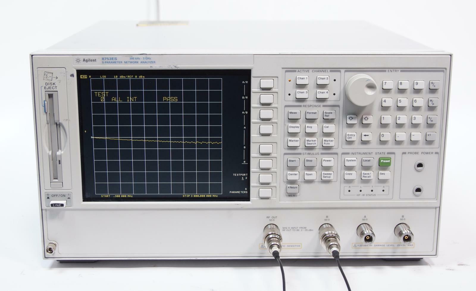 Agilent / Keysight 8753ES S-Parameter Network Analyzer 300kHz to 3GHz OPT 011