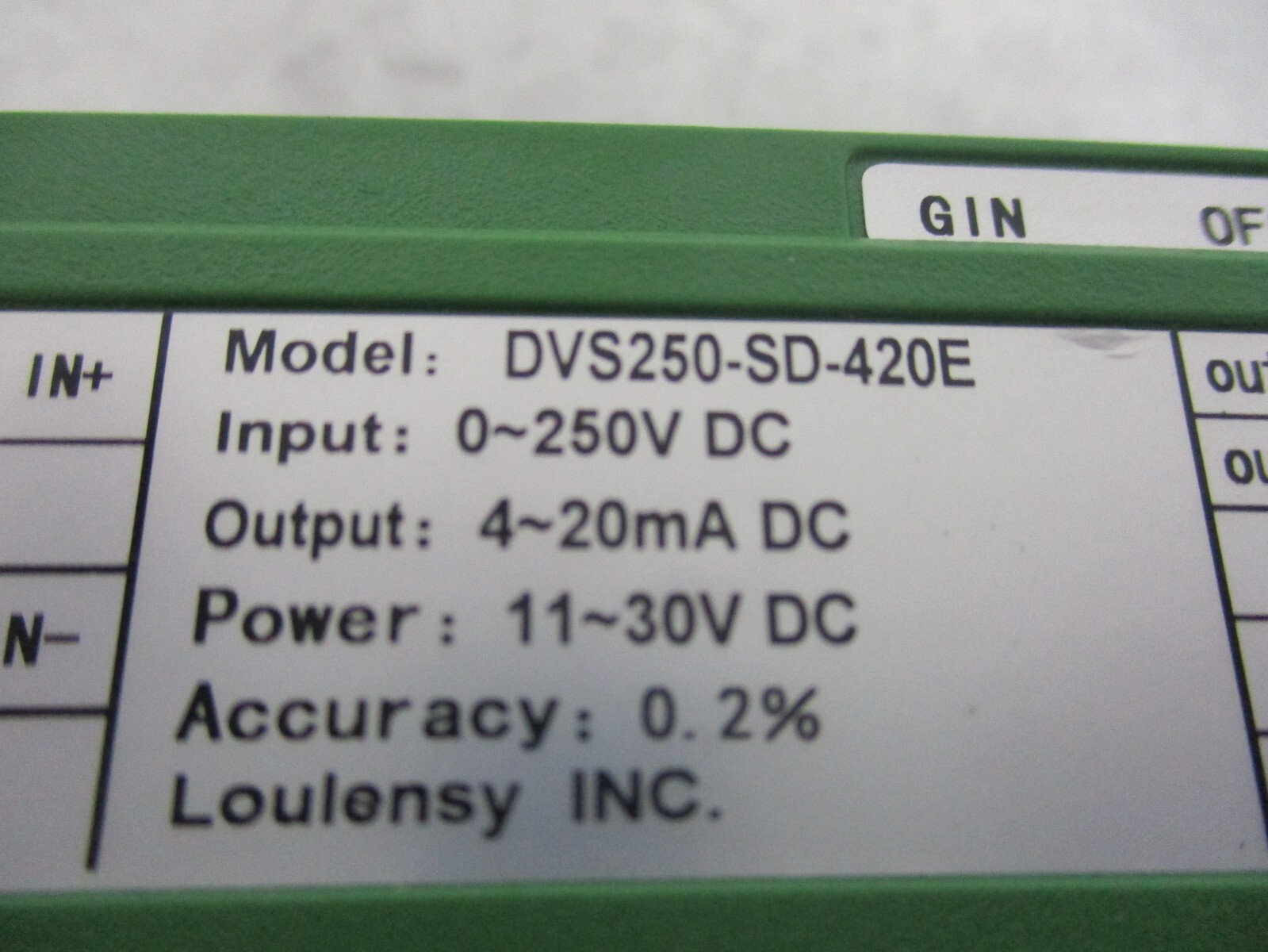 DVS250-SD-420E DC VOLTAGE TRANSDUCER SENSOR TRANSMITTOR, T1472