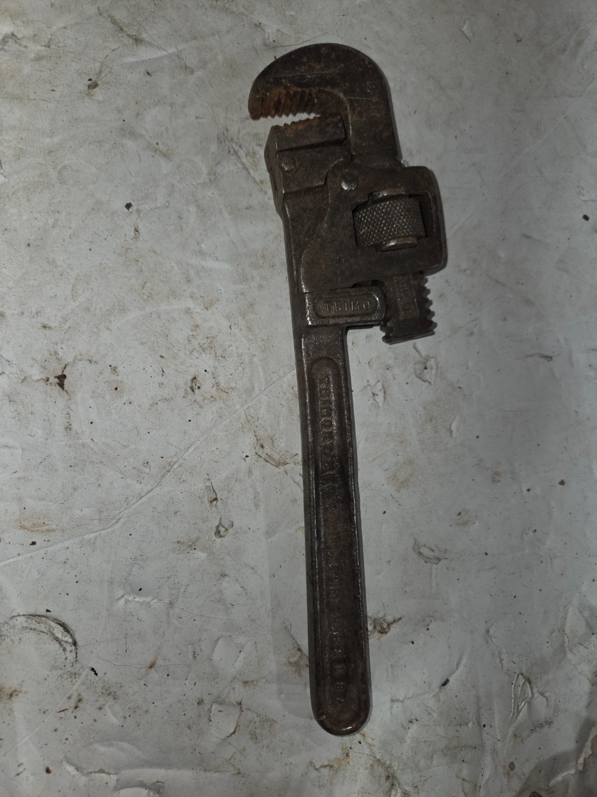Trimo 10 inch vintage pipe monkey wrench