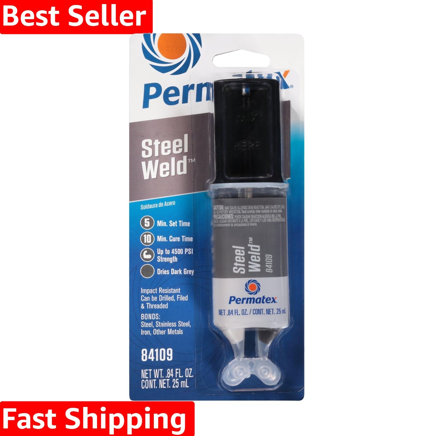 PermaPoxy 4 Minute Multi-Metal Epoxy, 0.84 oz. , Grey