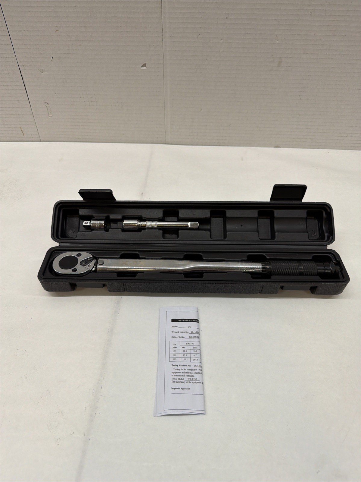 XJX 1/2-Inch Drive Click Torque Wrench 10-160FT-LB/13.6-217.1 Nm Torque Chrome