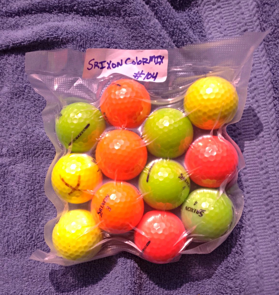Srixon Color Mix Recycled Golf Balls, Multicolor Assorted, 12 Pack #104
