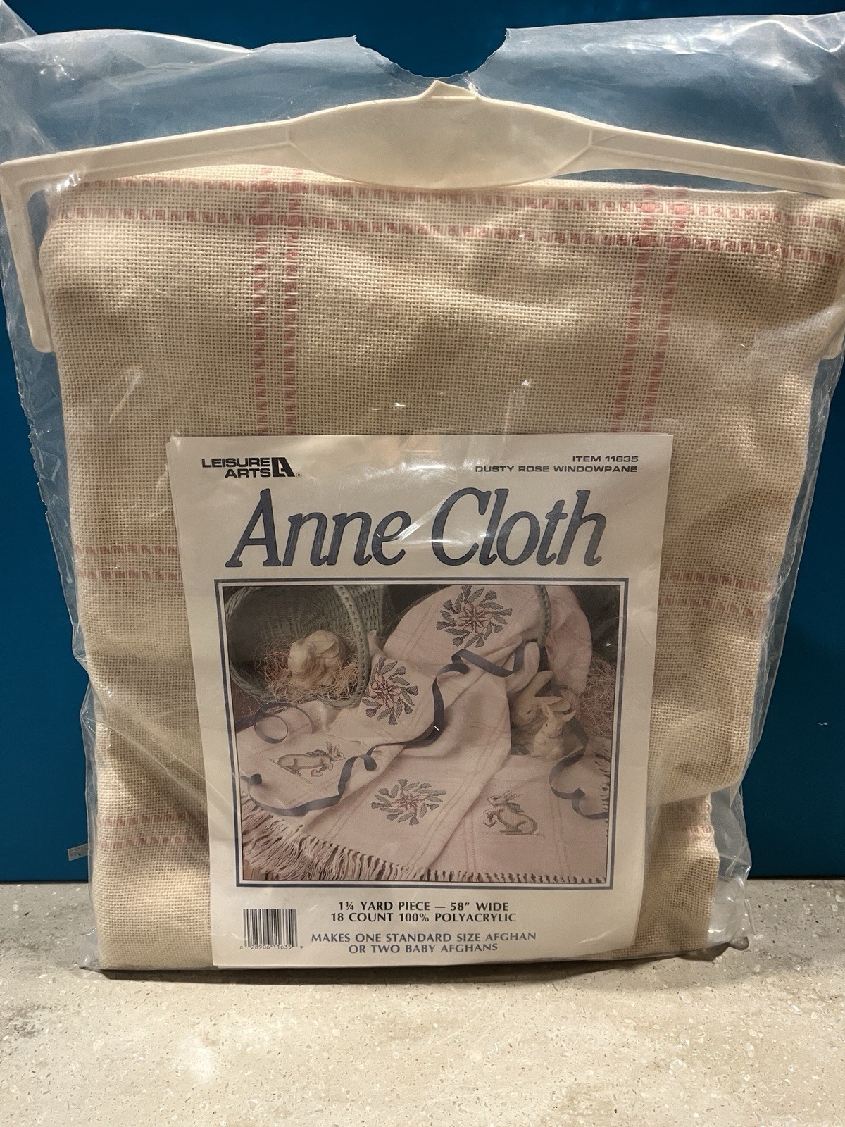 Anne Cloth Dusty Rose windowpane 1.25 yd 58" wide NEW Leisure Arts pink F
