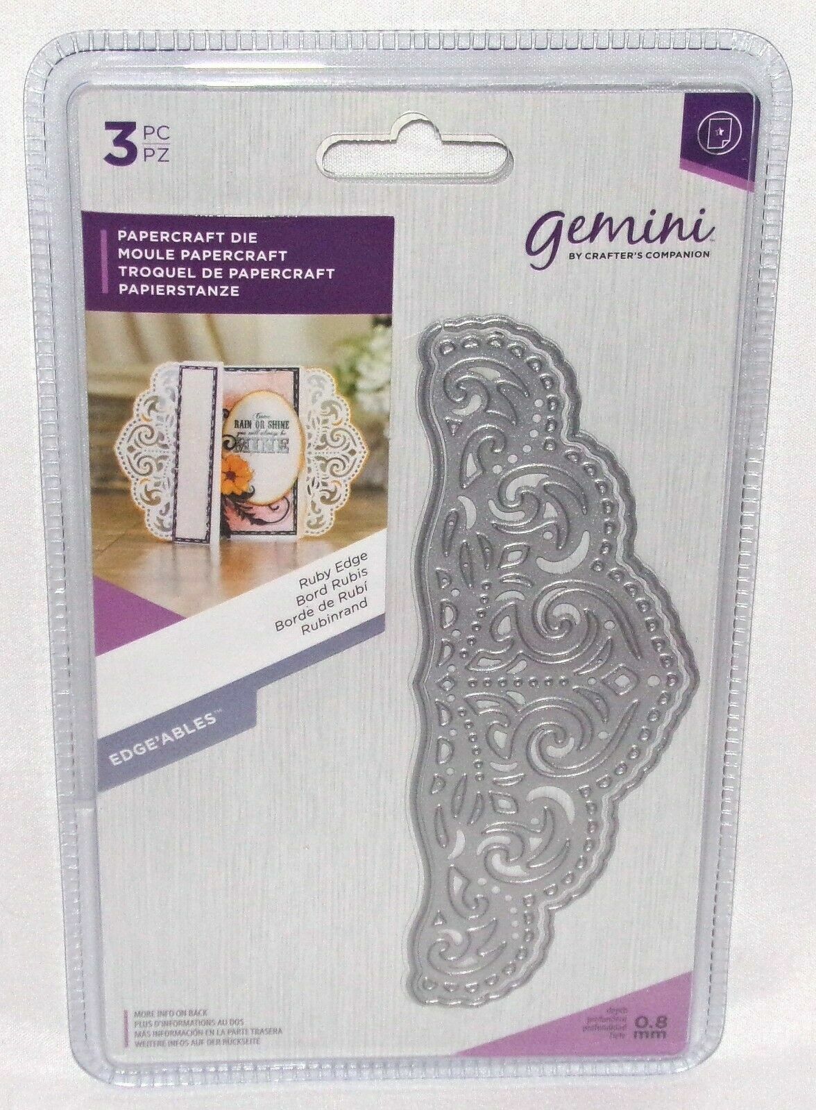 Gemini Ruby Edge Die Edgeables 3 Concepts by Crafters Companion Free Ship New