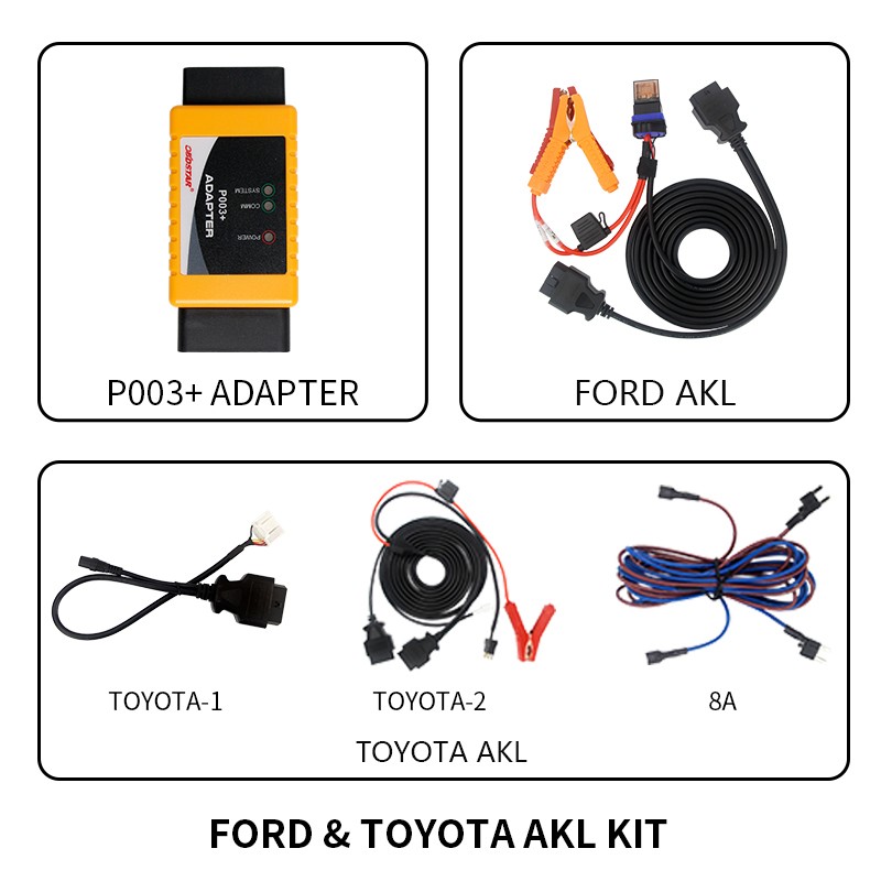 OBDSTAR P003+ AKL KIT Adapter with TOYOTA 8A Cable + For Ford All Key Lost Cable