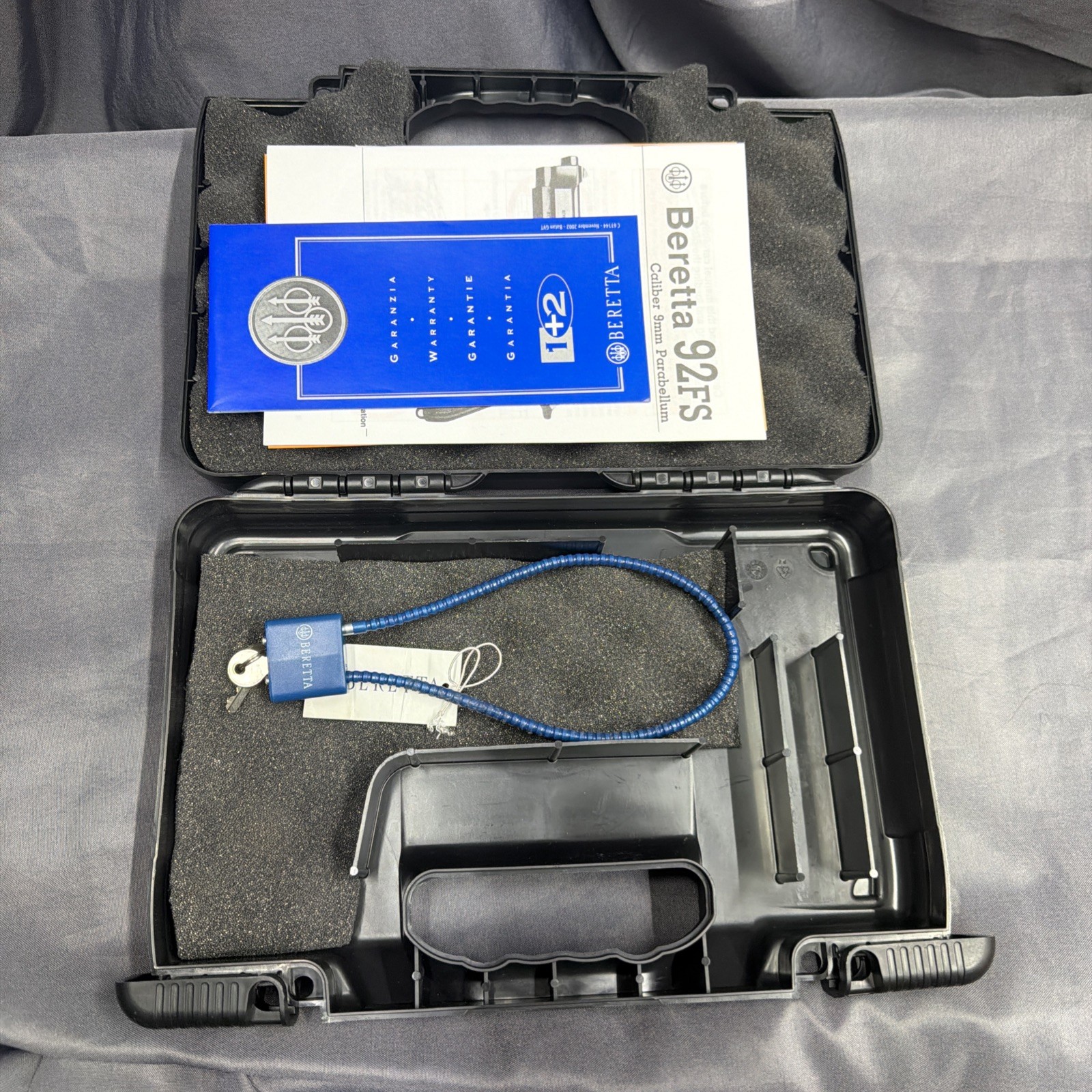BERETTA M9 92FS  Empty Factory Plastic Case w/Manual & Lock FREE SHIPPING