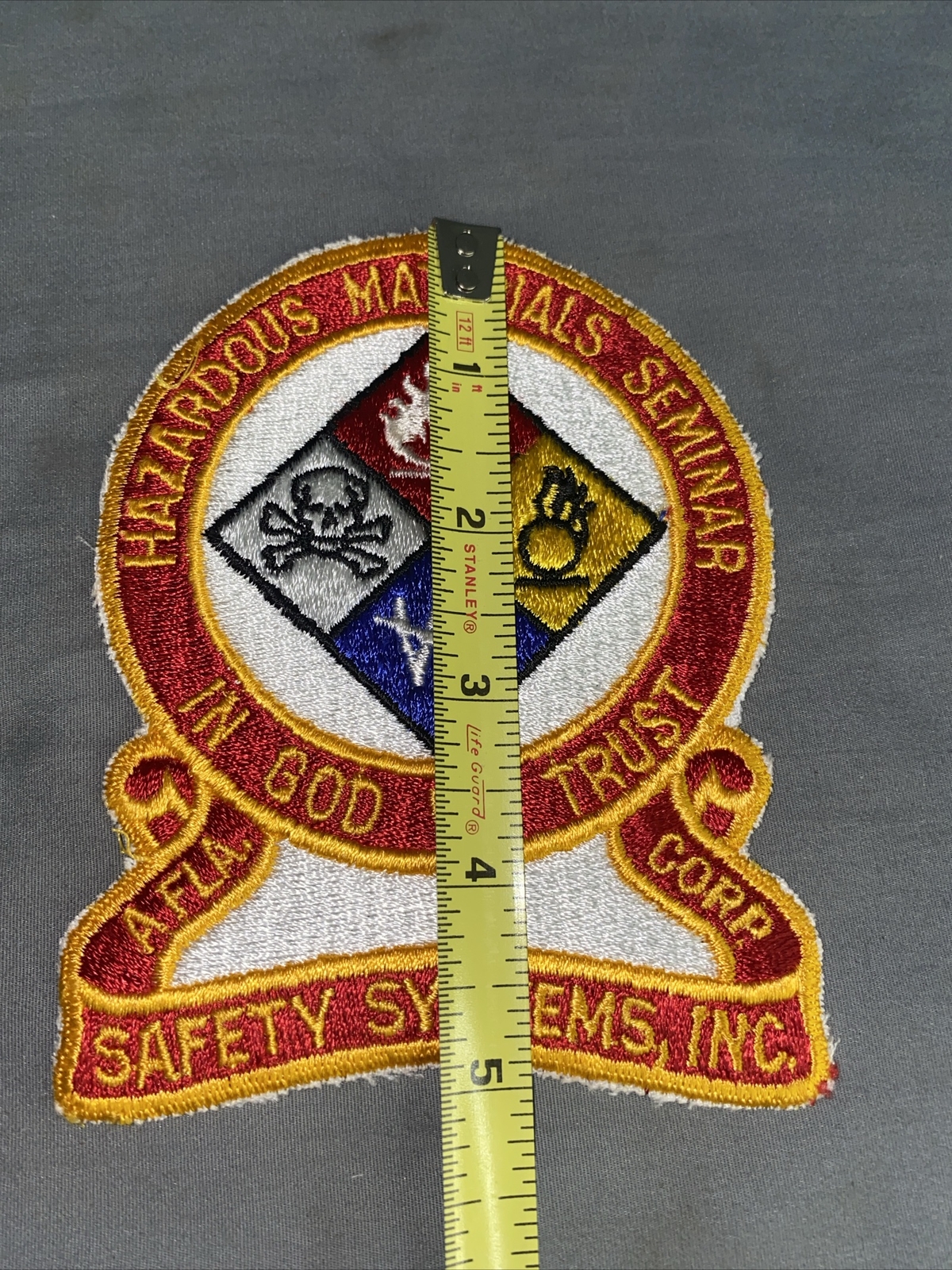 In God We Trust Vintage Hazardous Materials Seminar 4x5 Shoulder Patch Safety