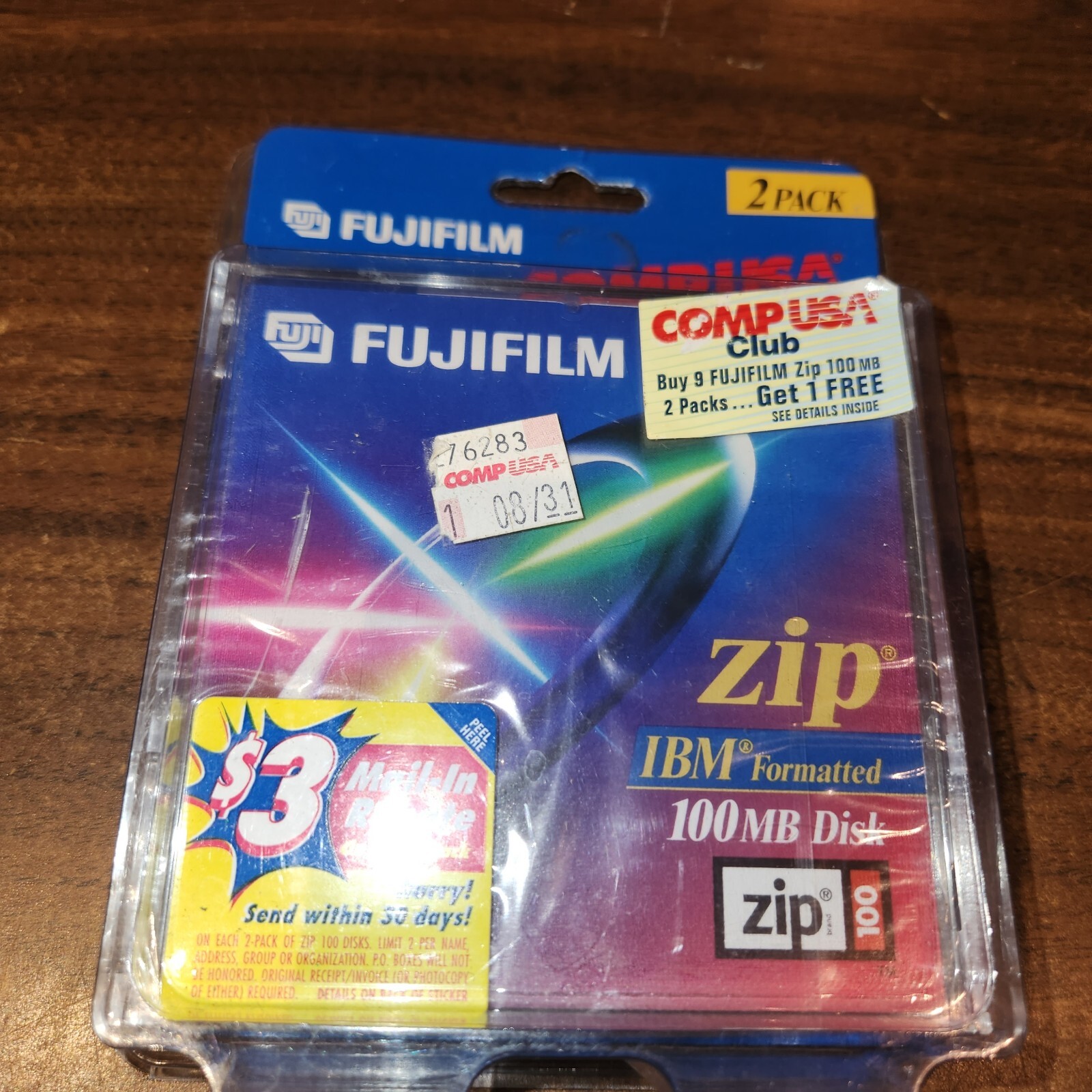 FUJI FUJIFILM 100 MB Zip Drive Disks IBM Formatted 2 Pack - NEW Factory Sealed