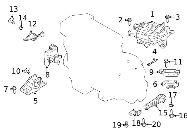 Genuine Nissan Engine Mount Bolt 11298-EN00A