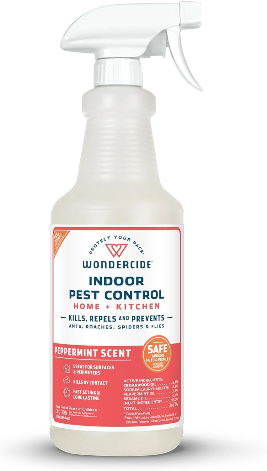 Peppermint Essential Oils Bug Killer - Indoor Spray for Home & Kitchen 32 oz