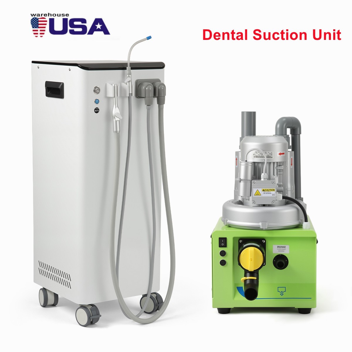 AZDENT Dental 350L/600L/min Electric Mobile Suction Unit System Machine
