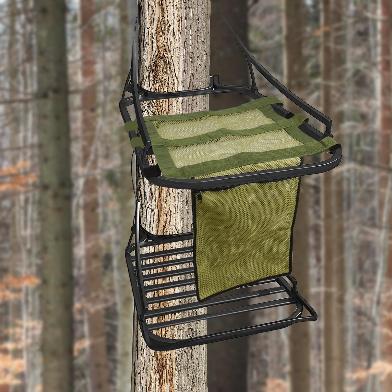 Universal Replacement Tree Stand Seat with Pocket, 16x12 Inch, Adjustable Strap