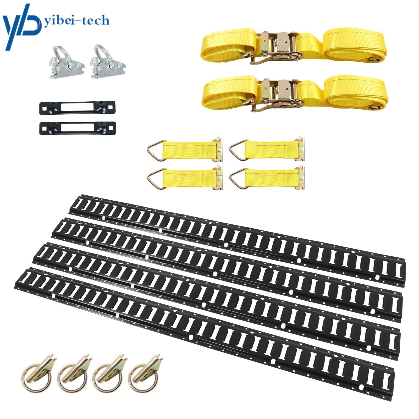 For Trucks Vans 18 Pack 5' E Track Rail Tie-Down Kit Powder Coated Secure Cargo