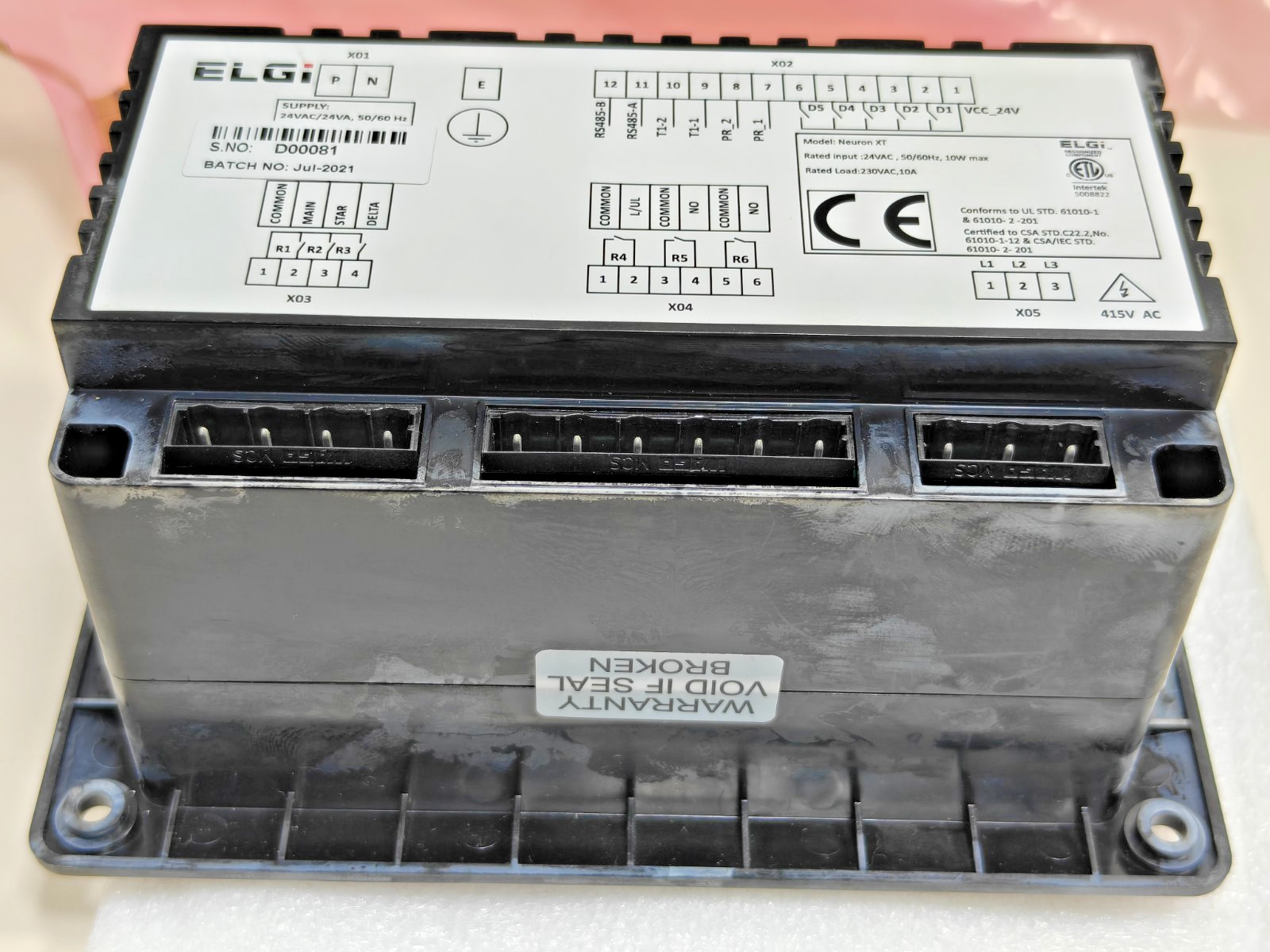 ATS ELGI PHOENIX Neuron XT Controller Panel 24VAC For Paint Booth Baking Unit