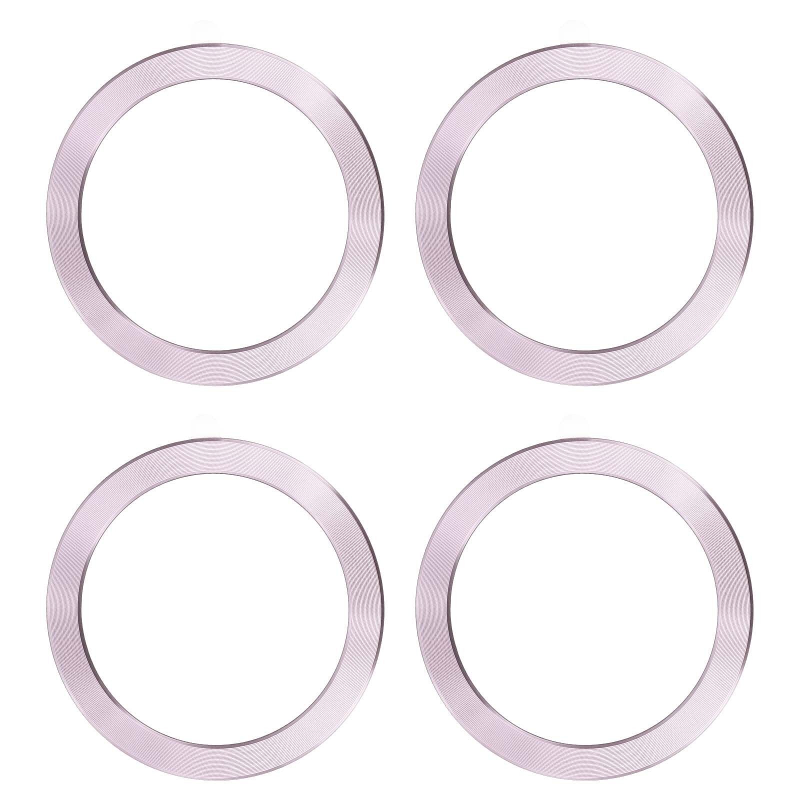 Universal CD Stripe Magnetic Adapter Ring, 4 Pcs Sticker Ring, Pink