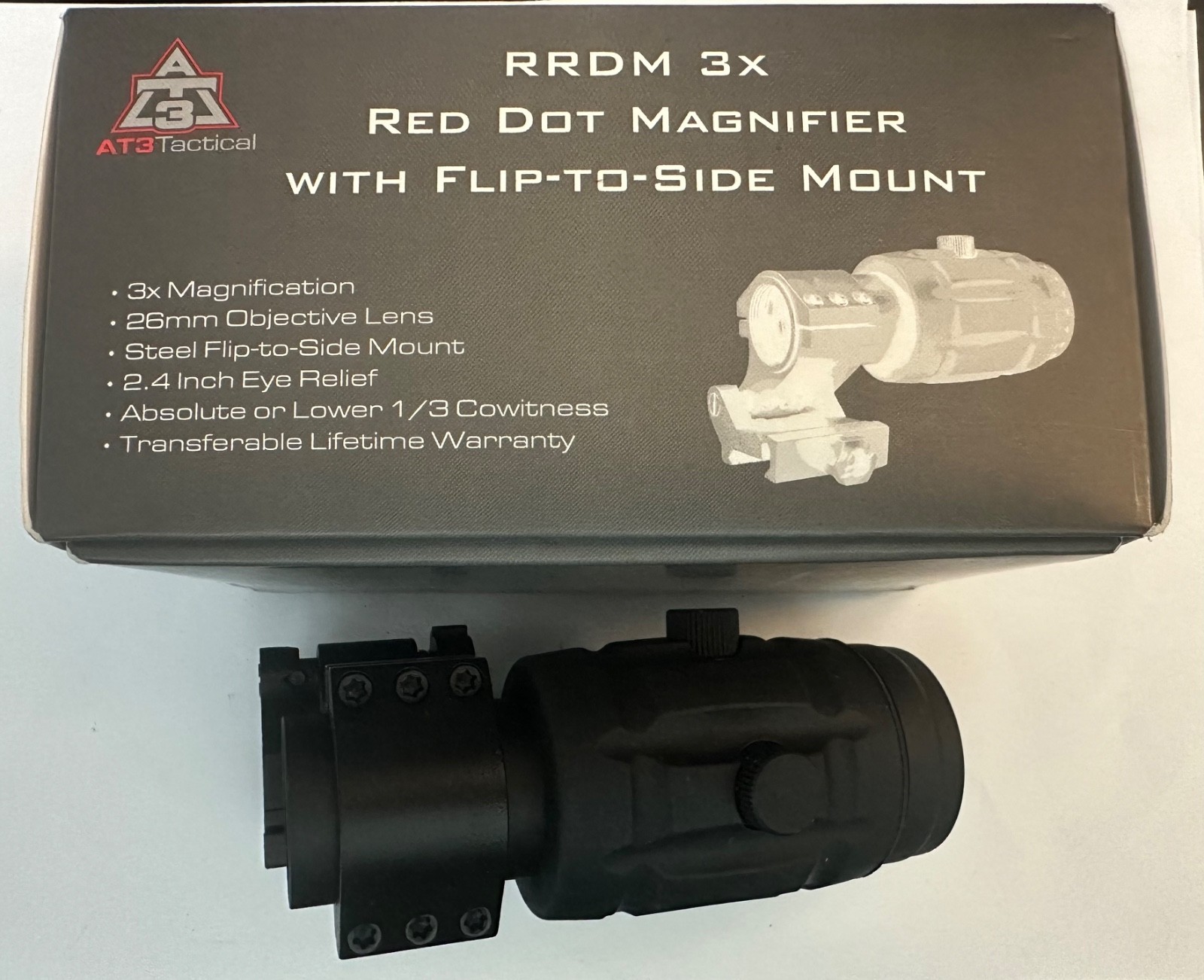 AT3™ RRDM™ 3X Red Dot Magnifier with Flip-to-Side Mount