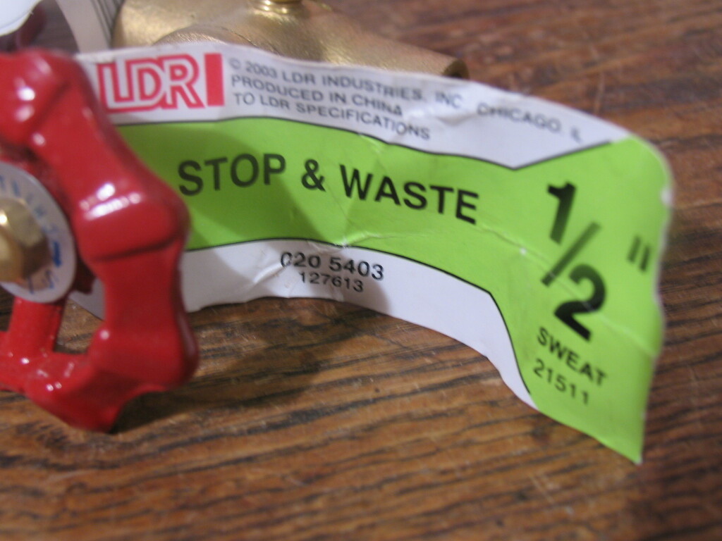 1/2" Stop + Waste Valve (LDR Industries)
