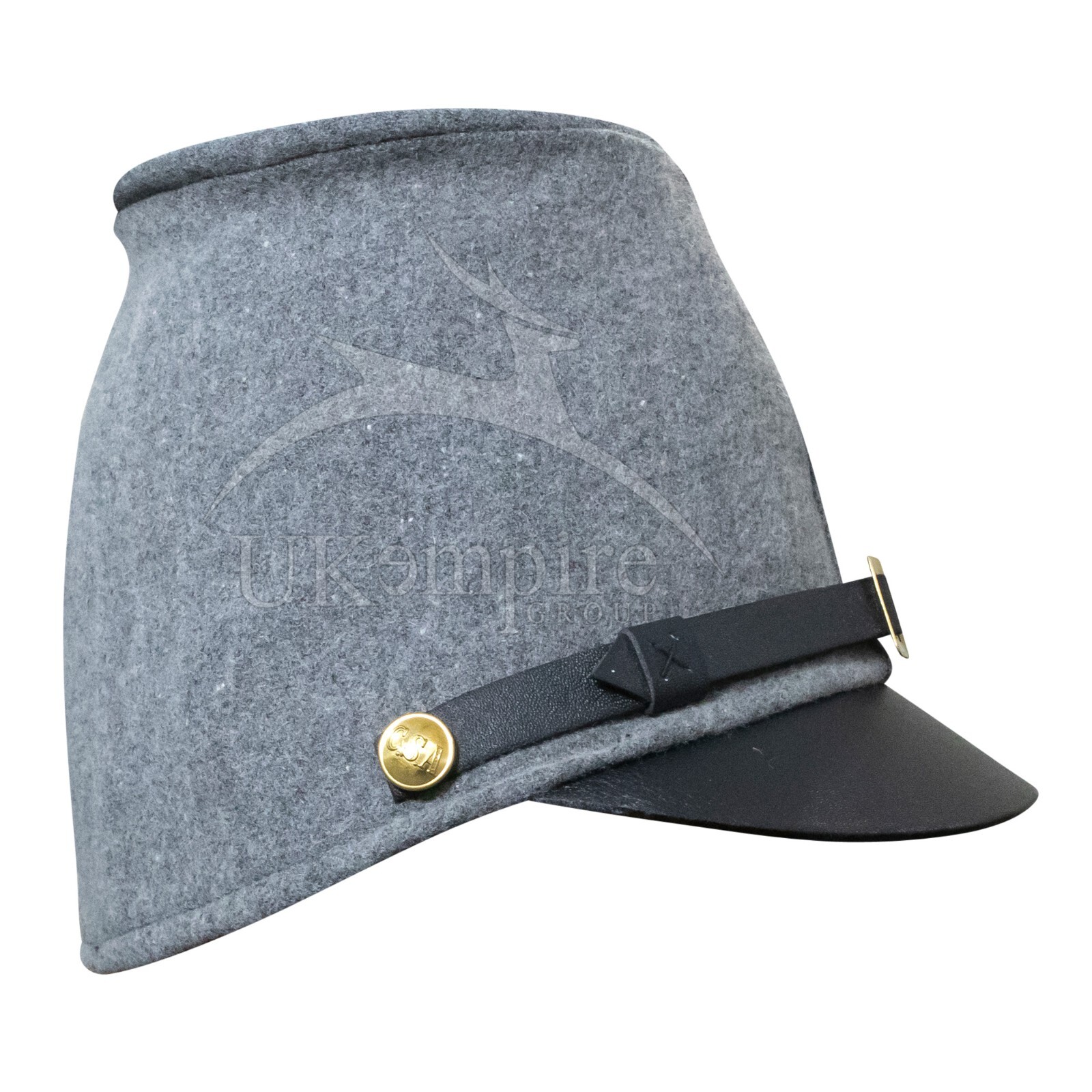 American Civil War Forage Cap (lined), 100% Confederate Grey Wool