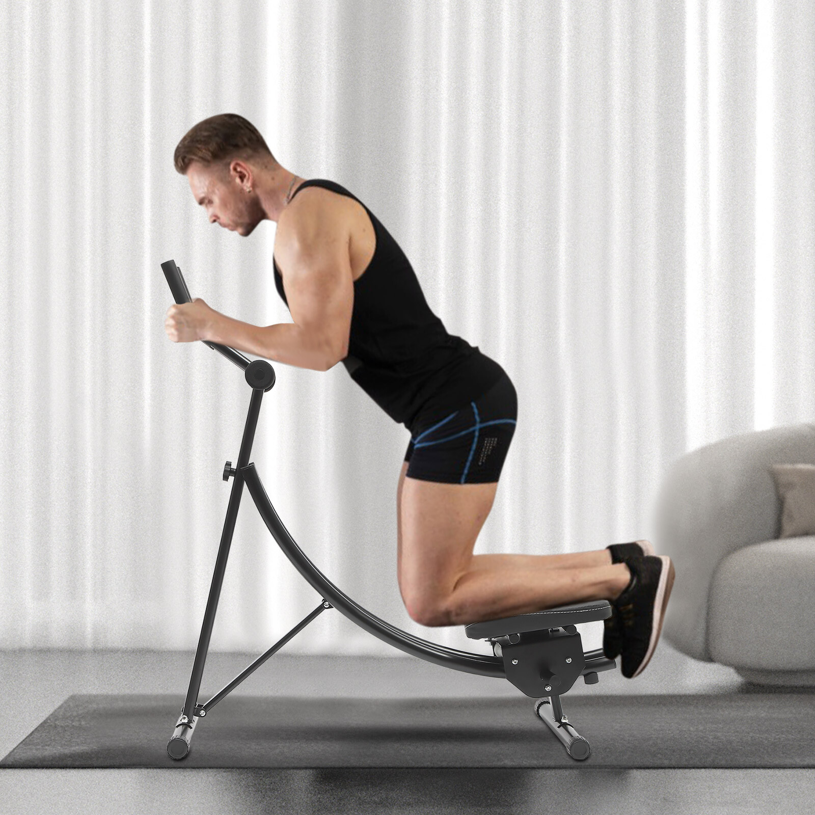 Fitness AB Machine Abdominal Workout Roller Slider Equipment Adjustable Training