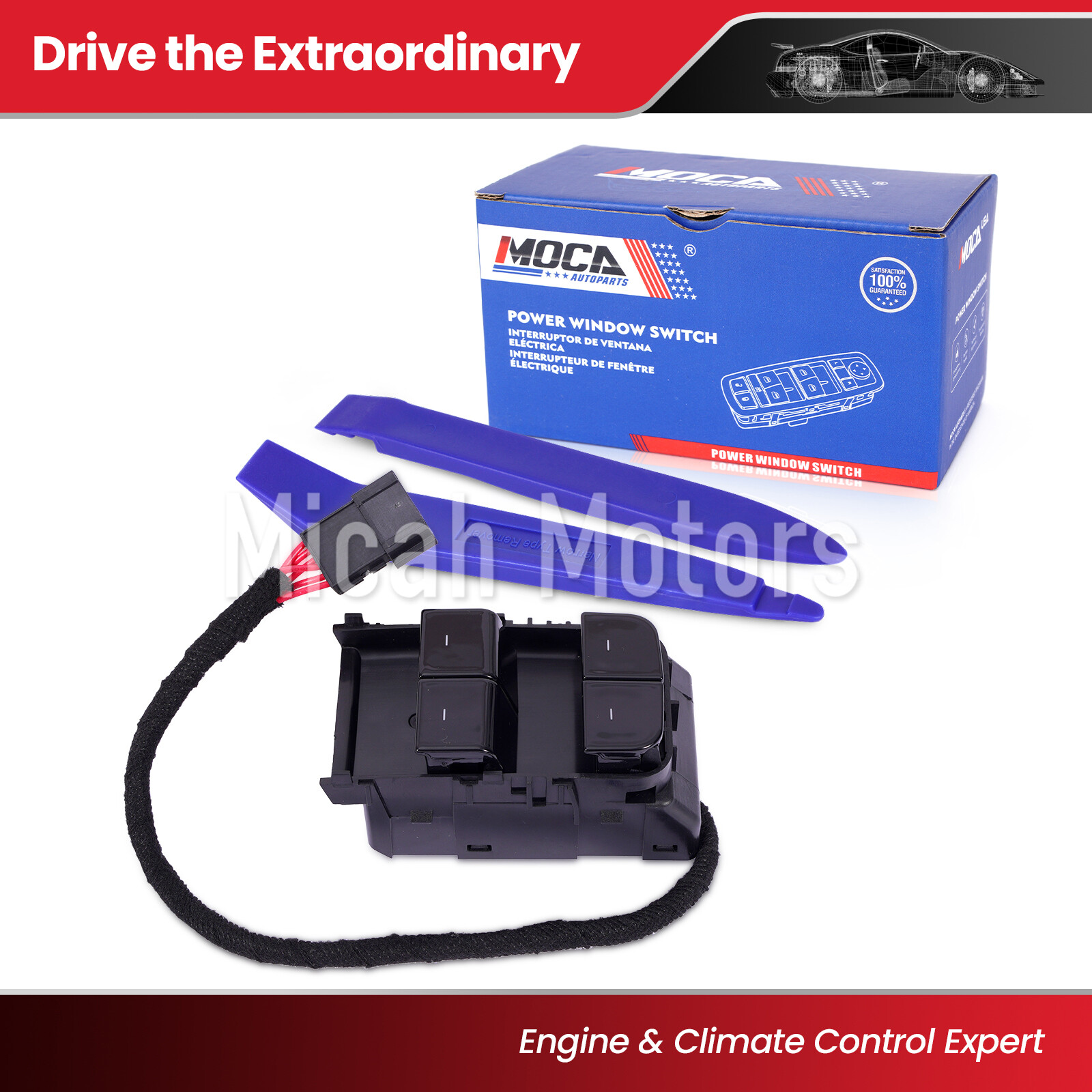 Front Driver Power Window Switch Fit 20-24 Tesla 3 & 21-24 Tesla Y 108103701F