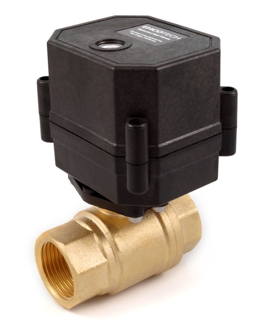 3/4" NPT Motorized Ball Valve N/O 110/120/220/240 VAC 2-wire Normally Open Brass