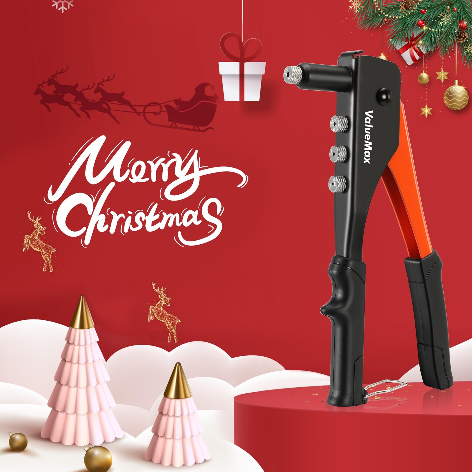 ValueMax 4-in-1 Hand Riveter/Rivet Gun, Pop Rivet Tool Kit with 200 Rivets -...