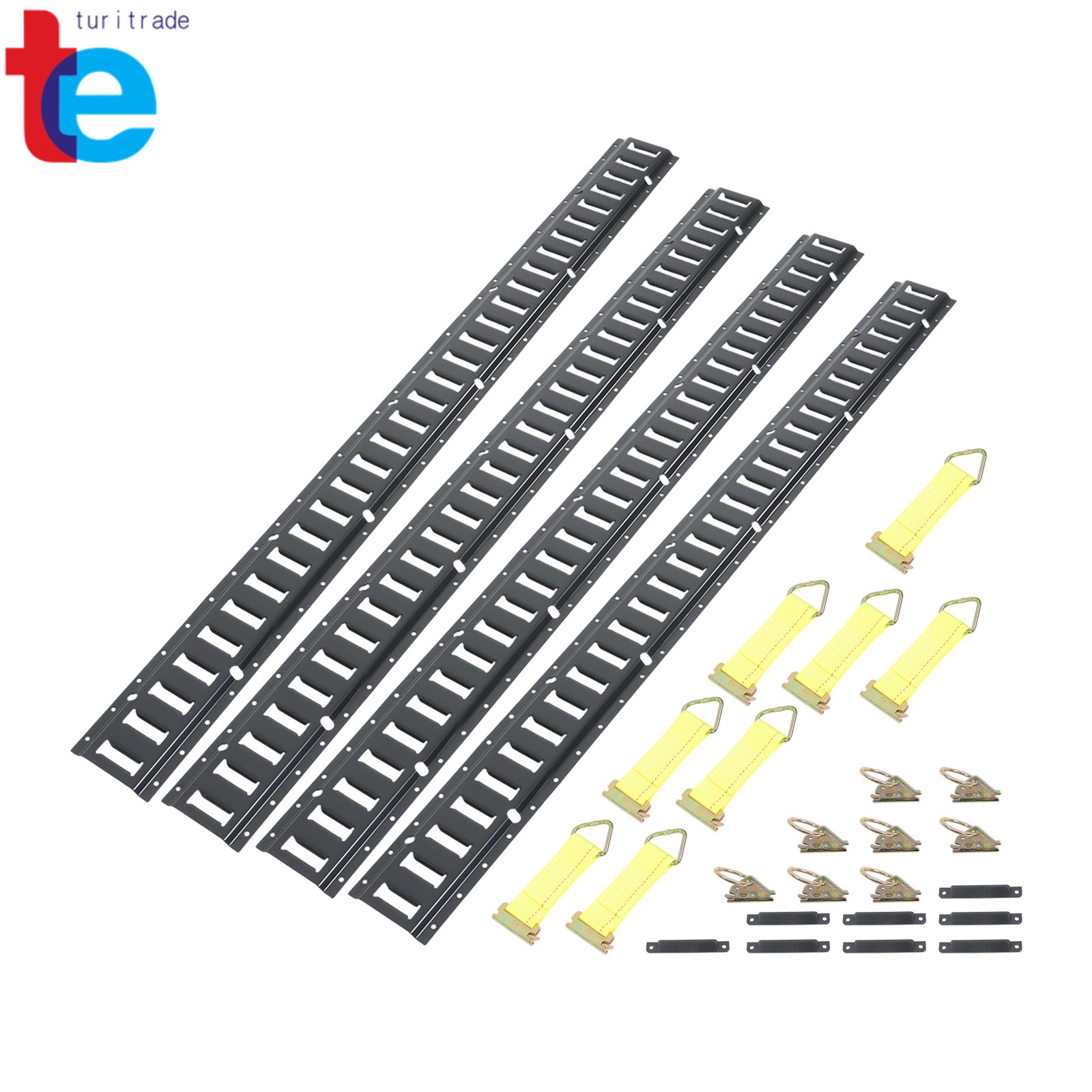 E Track Tie-Down 4× 5' Steel Rails 8x D-Ring 8x O Ring 8x End Caps