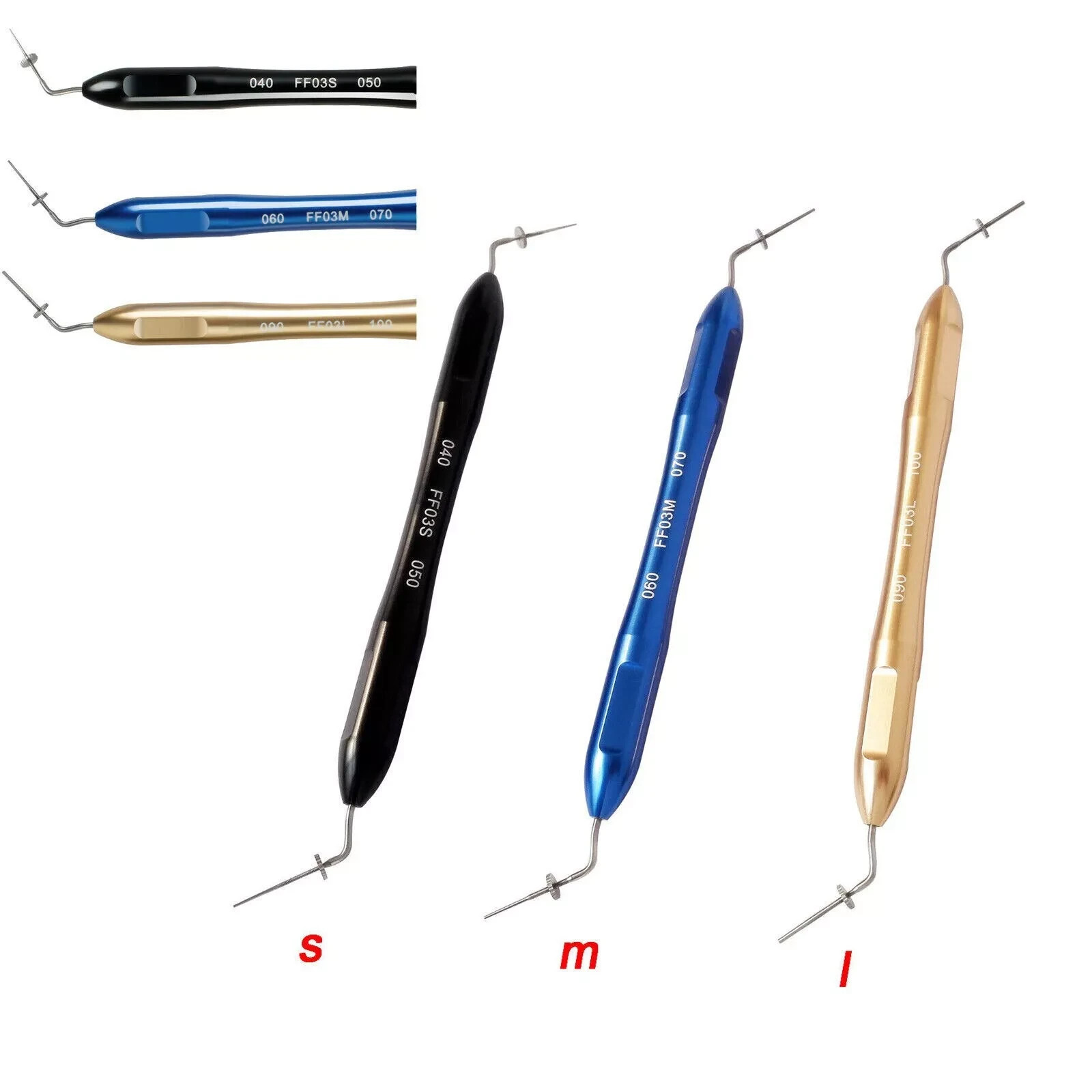 3 Colors Endodontic Dental Endo Buchanan Hand Plugger Tip Fill Obturation Kit