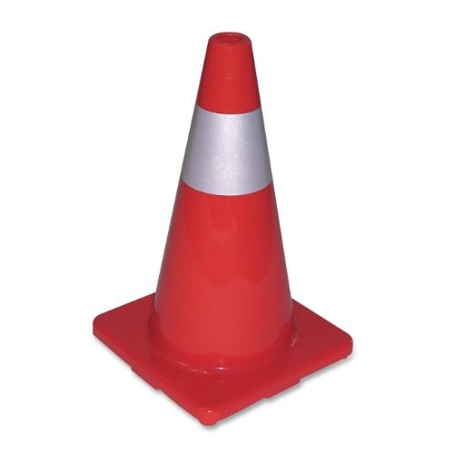 Tatco TCO25500 Traffic Cone Reflective PVC Orange 18in