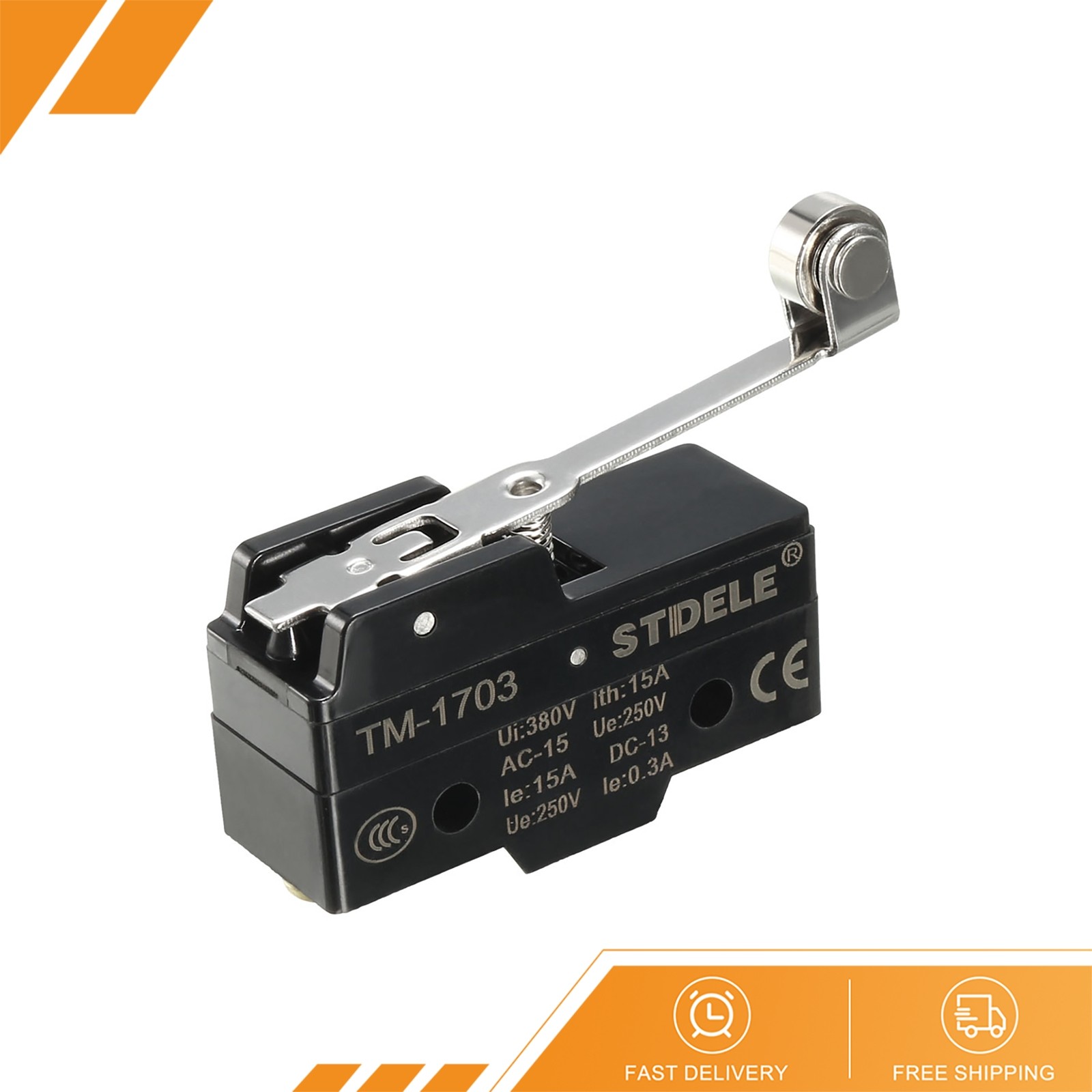 TM-1703 SPDT 1NO+1NC Panel Mount Long Hinge Roller Lever Type Micro Limit Switch