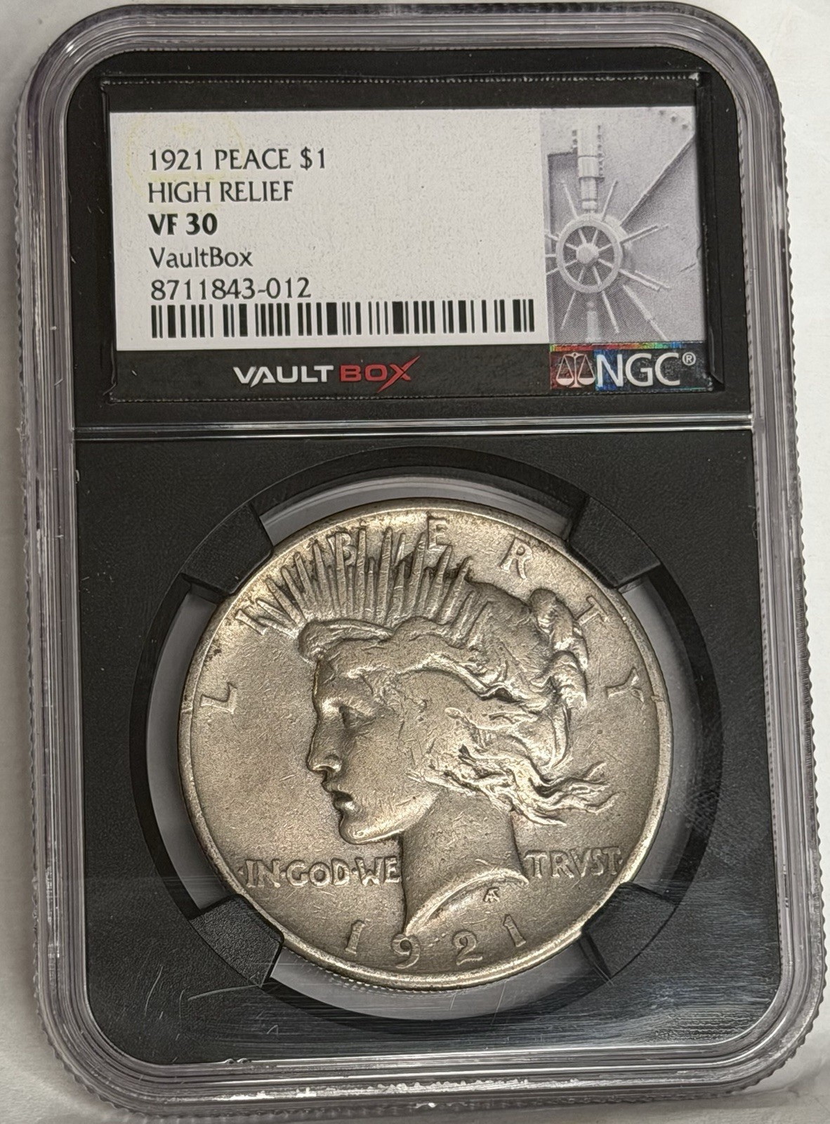 1921 Peace Silver Dollar $1 Coin Vaultbox NGC VF30
