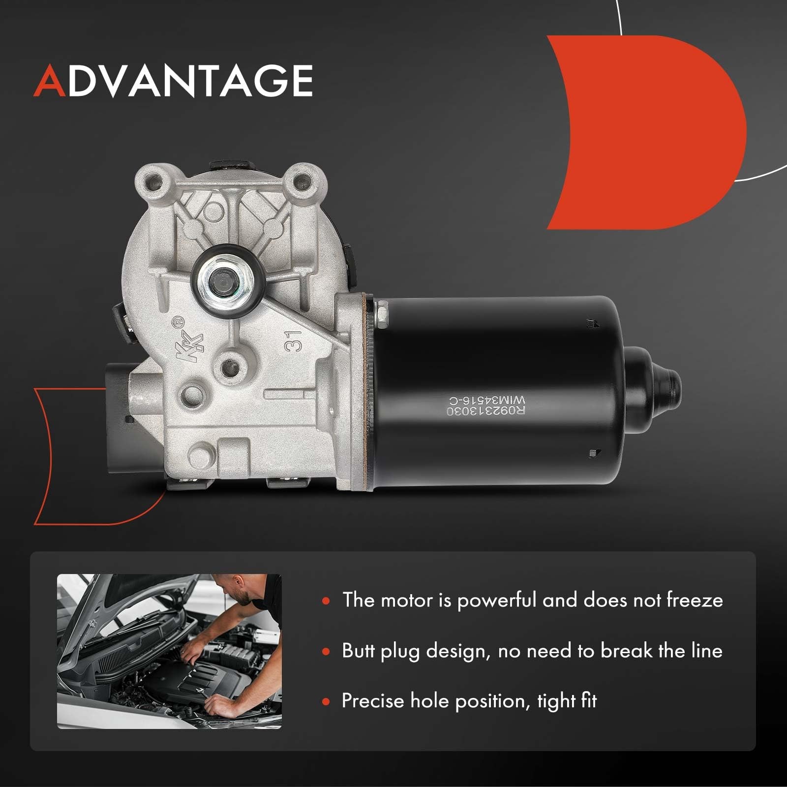 A-Premium Front Windshield Wiper Motor Without Washer Pump Compatible with Kia O