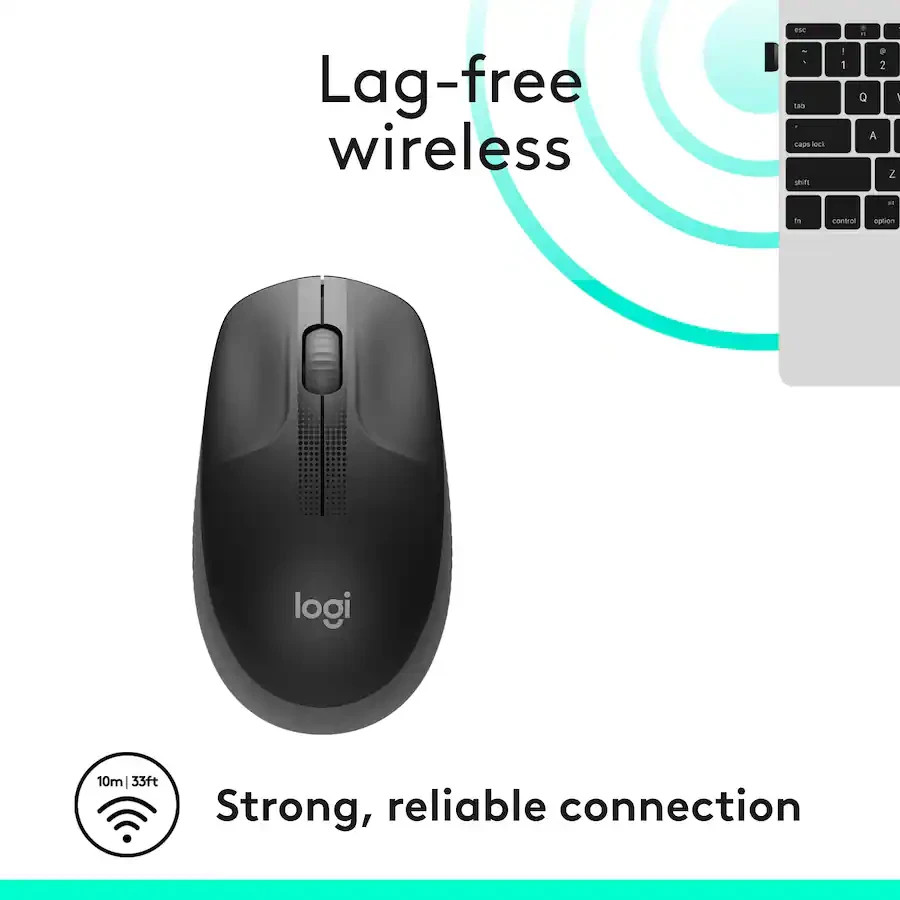 Logitech - M190 Wireless Optical Ambidextrous Mouse - Charcoal (910-005901)